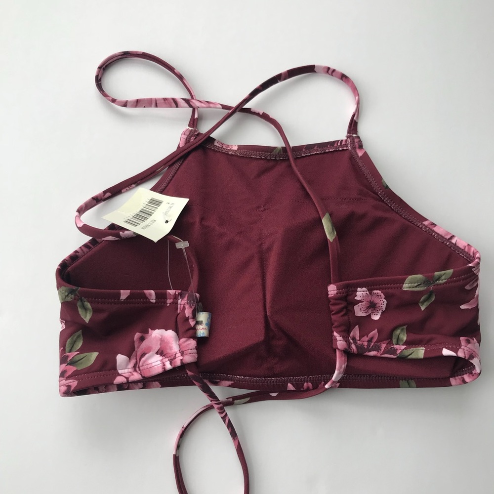 altar'd state | maroon floral bikini top high neck - Picture 5 of 7